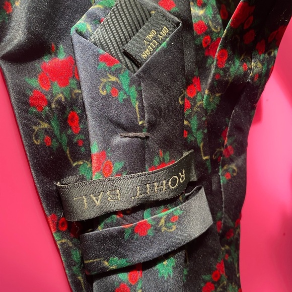 Rohit Bal Silk Floral Print Tie - Picture 4 of 5